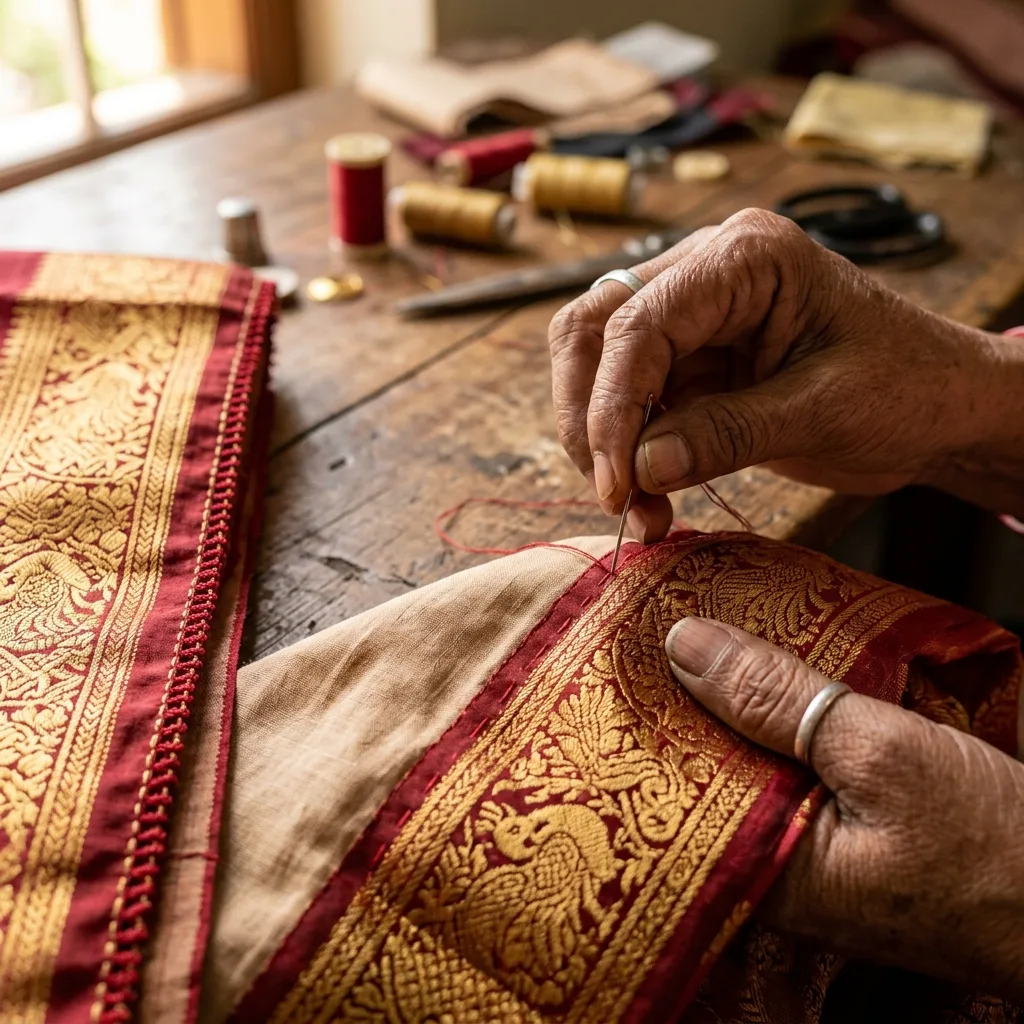 Kanchipuram Silk Saree & Pico Edge